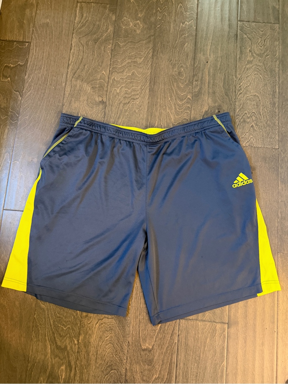 adidas Men’s Navy & Yellow Athletic Shorts
